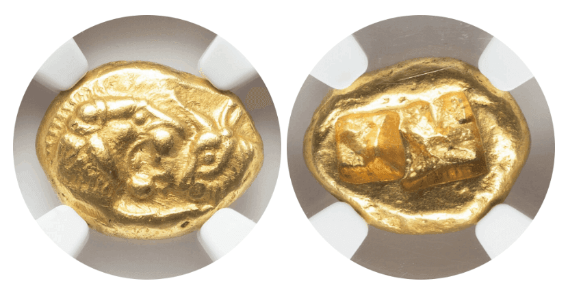 【AU★5/5 5/5】紀元前561年?546年 古代リディア王国 クロイソス王 スターテル金貨