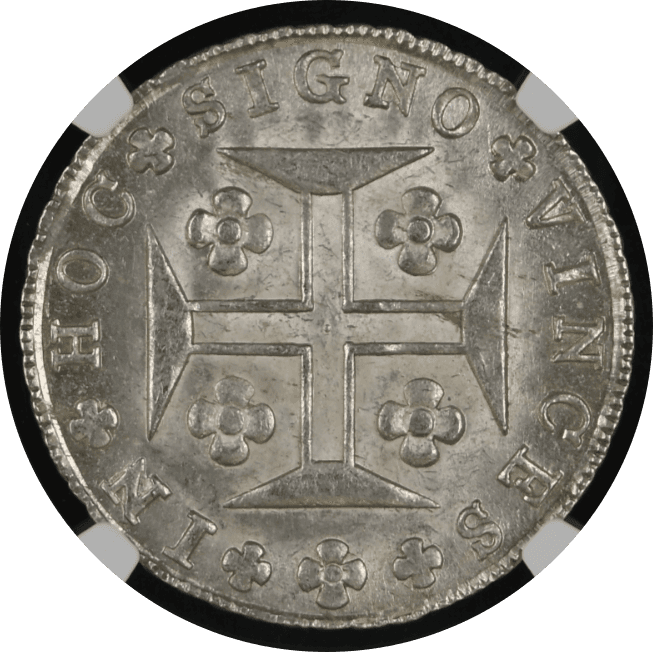 【MS65+】1816年 ポルトガル ジョアン6世 400レイス 銀貨(裏)