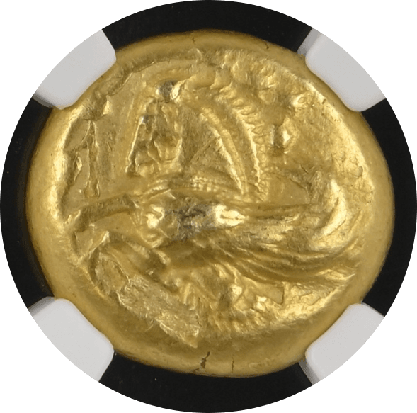 【Ch VF 5/5 3/5】紀元前500年?450年 古代ギリシア ミュシア ランプサコス スターテル金貨(表)