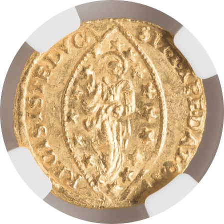 【MS62】1779年?1789年 イタリア ヴェネツィア パオロ・レーニア ゼッキーノ金貨(裏)