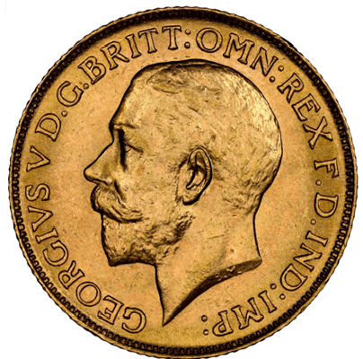 【MS64】1911年 英領カナダ ジョージ5世 セントジョージ 1ソブリン金貨(表)