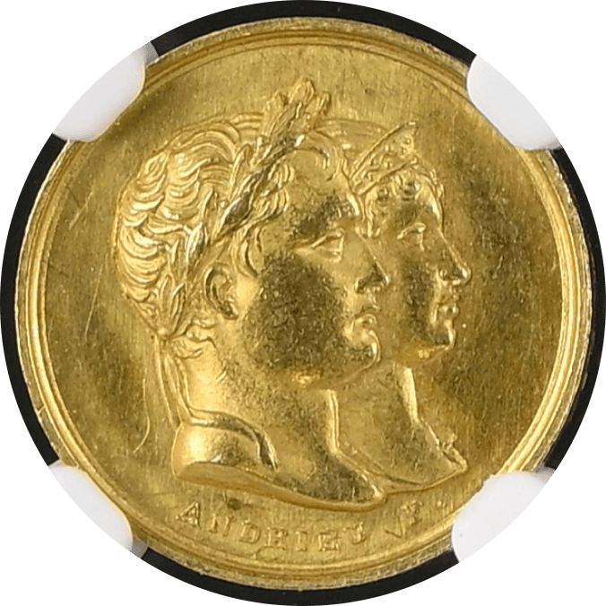 【MS62】1811年 フランス 第一帝政 ナポレオン2世(ローマ王)誕生記念 金メダル(表)