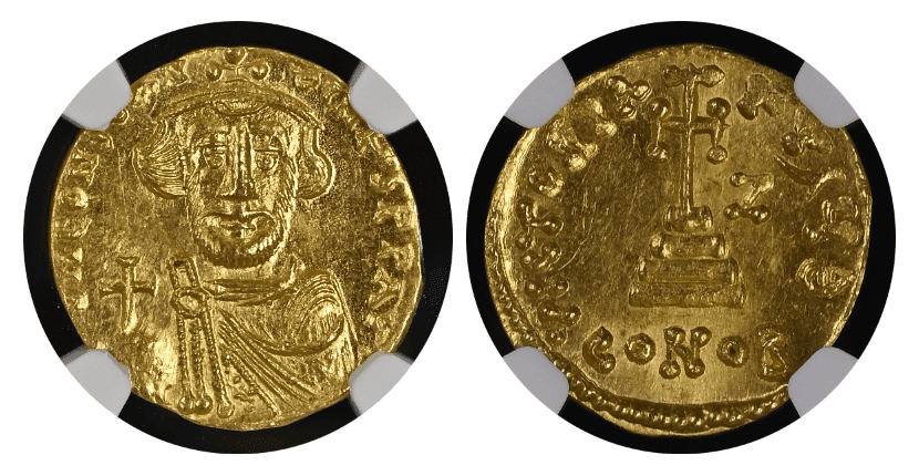 【MS 5/5 4/5】641年?668年 ビザンツ帝国 コンスタンス2世 ソリダス金貨