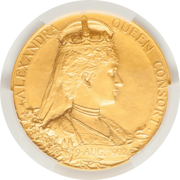 【SP62】1902年 イギリス エドワード7世 戴冠記念 金メダル(裏)
