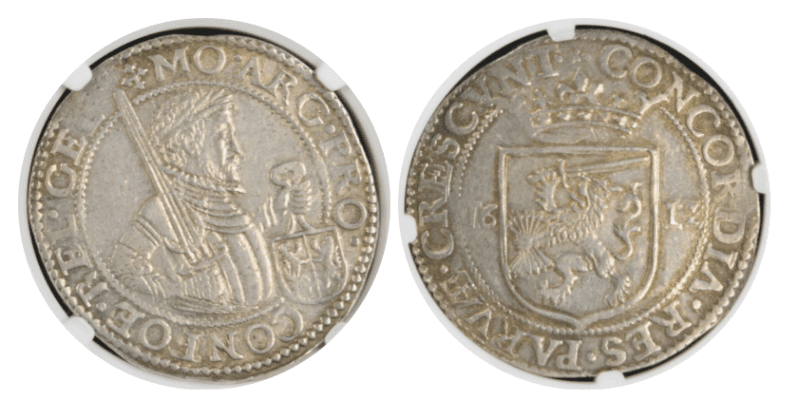 1612年 神聖ローマ帝国 ネーデルラント連邦共和国 ライオン ライクスダアルダー銀貨
