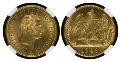 【MS64】1846年A ドイツ プロイセン王国 フリードリヒ・ヴィルヘルム4世 2フリードリヒ・ドール金貨