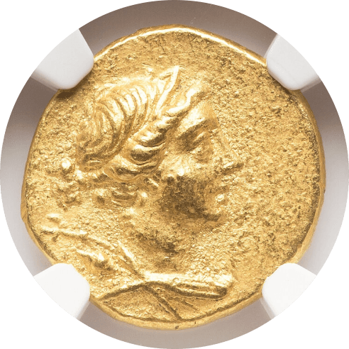 【AU 5/5 4/5】紀元前2世紀中頃 古代ギリシア イオニア国 マグネシア スターテル金貨(表)
