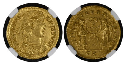 【MS 5/5 4/5】337年〜350年 ビザンツ帝国(東ローマ帝国)コンスタンス1世 ソリダス金貨(表)