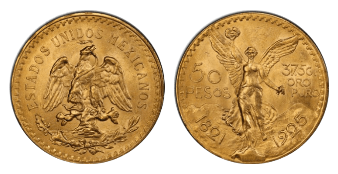 【MS62〜MS65】1921年〜1946年 メキシコ 勝利の女神 50ペソ金貨 15枚フルセット