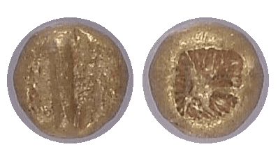 【MS 5/5 4/5】紀元前650年?600年 古代ギリシア イオニア 1/24 スターテル エレクトラム貨
