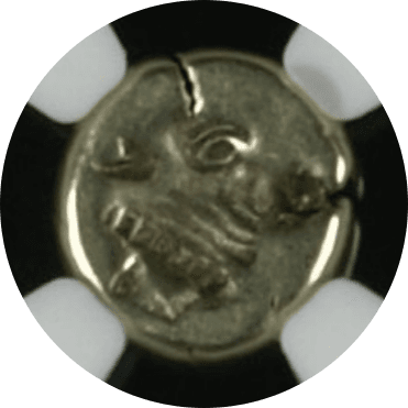 【VF 4/5 5/5】紀元前521年〜478年 古代ギリシア レスボス島 ミュティレネ ヘクテ エレクトラム貨(裏)