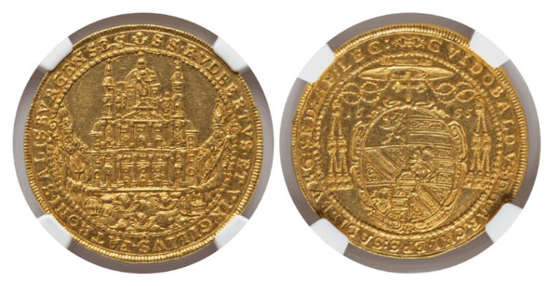 【MS61】1655年 神聖ローマ帝国 オーストリア ザルツブルグ大司教領 5ダカット金貨