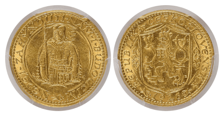 【MS63】1926年 チェコスロバキア 1ダカット金貨