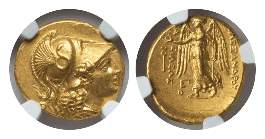 【MS 4/5-5/5】紀元前336年?323年 古代マケドニア王国 アレキサンダー大王 スターテル金貨