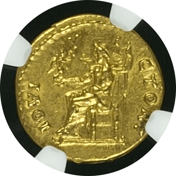 【Ch AU 5/5 4/5 Fine Style】117年〜138年 古代ローマ帝国 ハドリアヌス帝 アウレウス金貨(裏)