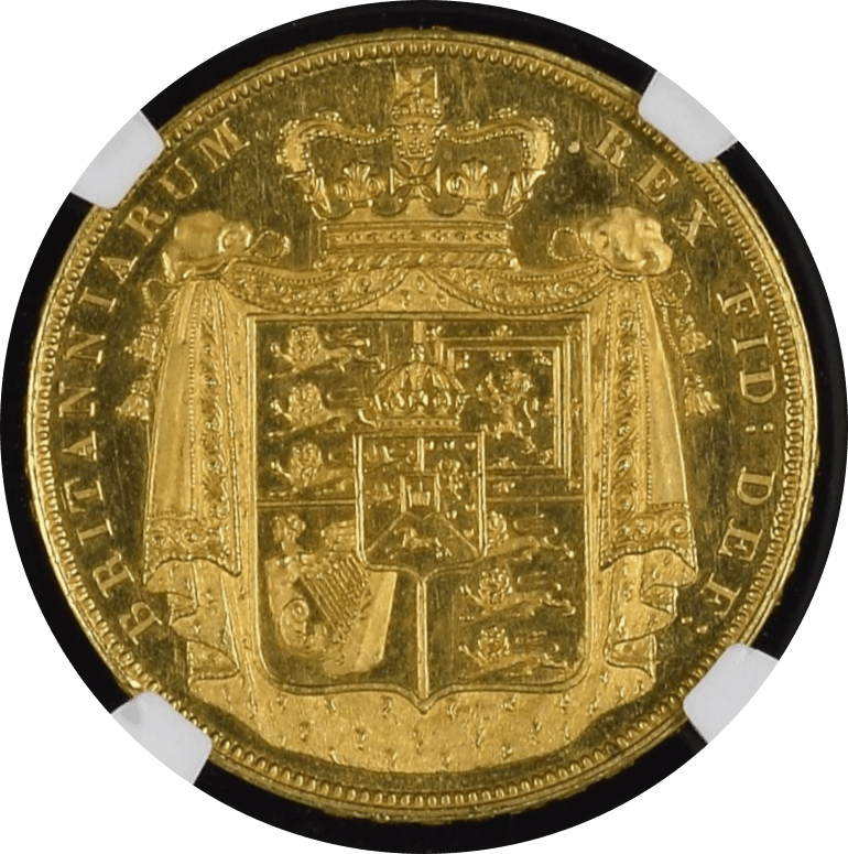 【PF62 ULTRA CAMEO】1826年 イギリス ジョージ4世 2ソブリン金貨(裏)
