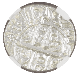 【MS65】1657/58年(ヒジュラ歴1068年) インド ムガル帝国 シャー・ジャハーン 1/2ルピー銀貨(裏)